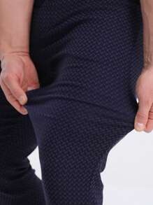 ALLELMS Men Chinos Pants Slim Fit Stretch Dress Pants Formal Navy Blue Pants - Navy Blue - View 5