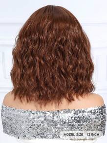 Elegant Women's Chemical Fiber Wig Brown 12 "Shaggy Medium Short Curly Bob Wig Synthetic Heat Resistant Fiber Material Suitable For Holiday Travel Family Party Role Play Daily Wear - Rust Brown - View 5