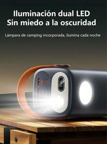 Batería externa portátil de 60000mAh para exteriores, batería portátil de gran capacidad y diseño moderno, carga rápida de 100W, compatible con laptops y teléfonos, función de iluminación LED - Negro - Ver 3