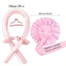 5 件套免热卷发器套装、带可调节夹子的缎面发帽、免热卷发棒头带、适合过夜卷发的柔软睡眠发帽、增强正常发质的卷发、DIY 发型设计套装、发卷、免热卷发器、卷发器、理发店美发产品及配件、美容旅行必需品