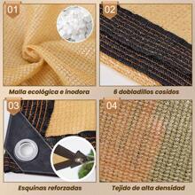 6X4M Beige y Negro Malla de Sombra Antideslumbrante para Exterior para Jardín, Balcón, Malla de Sombra para Plantas, Cubierta para Camping, Protector Solar, Marquesinas y Pergolas para Coches, Malla de Sombra Impermeable y Resistente al Viento con 95% de Protección UV para Patio, Exterior, Jardín, Amarillo/Negro - Negro1 - Ver 5