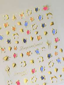 1 st. Metalen textuur nagel charme stickers DIY kunst Franse stijl 3D nagel kunst decoraties