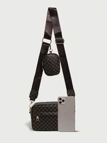 1 Set Girls' Crossbody Bag, Shoulder Bag, Coin Purse, Retro Pattern Shoulder Bag, Suitable For Daily Use, Parties, Ideal Gift Option