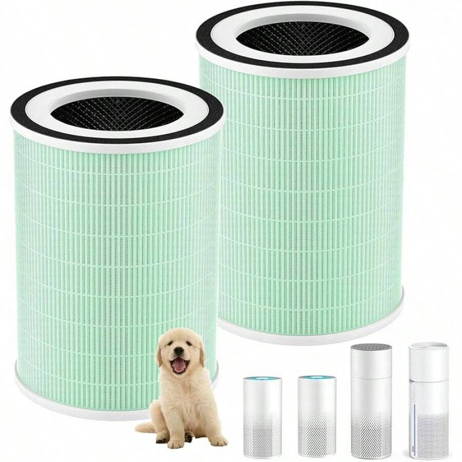 True H13 HEPA KILO Pet Filter Replacement For Afloia KILO, KILOPLUS, KILOPRO, MIRO, MIRO PRO And MORENTO MR-Kilo, Kalo Air Purifier, 360° 4-Stage Filtration, 2 Pack, Green - 綠色 - 查看 1