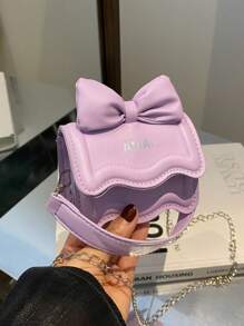 1pc Mini Girl Messenger Bag, Bow Bag, Bag Net Celebrity New Messenger Bag Cute Bow Shoulder Bag Versatile Princess Coin Purse, Childlike Cute, Daily Matching, Suitable For Shopping, Travel Daily Use.