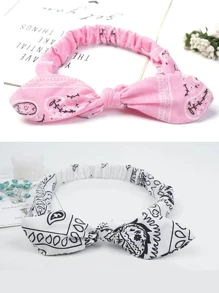 Rabbit Ear Knot Elastic Headband, Stretchy Steel Wire Hairband,Boho Style Hair Accessories, Elastic Headband, Yoga Headwrap Turban Headband