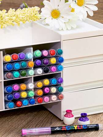 GuangNa 12/24/48//48/60/100/120//20/200/240 colores Marcador Acrylic Stylish con diseño personalizado de punta suave Bolígrafo de tinta de color esencial para caligrafía, dibujo y coloración - Marcadores de útiles escolares, regalos de vuelta a la escuela