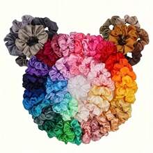 6/12/20/30pcs Elegant Solid Satin-Like Hair Scrunchies, For Women, Hair Tools, Beauty Accessories, Curly, For Women, Fall, Travel, Hair Tools, Accessories Women, Hair Stuff, Curly Hair, Scrunchies, Scrunchie, Scrunchies Hair, Curly, Gifts, Travel, Gifts For Women, Hair Stuff, Stocking Stuffers, Stocking Fillers, Stocking Stuffers For Women, Stocking Fillers Women Hair Ties Ponytail Holder - Multicolor - View 17