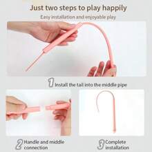 Simulated Mouse Tail Cat Toy Cat Teaser Funny Stick Silicone Long Tail Pet Interactive Toys For Cats Kitten Hunting Pet Products