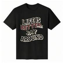 Unisex Funny Round Neck 100% Cotton Black Funny Round Neck 100% "Jay - Tribute" T - Shirt