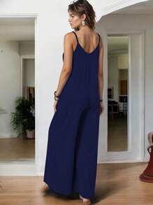 Women Jumpsuits - Navy Blue - View 2