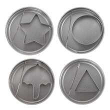 不锈钢韩国糖果制作工具伞形三角星形饼干模具达尔戈纳饼干模具 - 銀色 - 查看 5