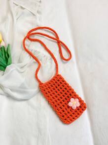 1 件可爱休闲清新镂空纯色钩针迷你手机包,轻便可折叠,饰有小花,女士度假斜挎包,适合度假、日常通勤、休闲购物和时尚服饰搭配,与钩针套装完美搭配,度假必备,可爱风。 - 彩色 - 查看 21