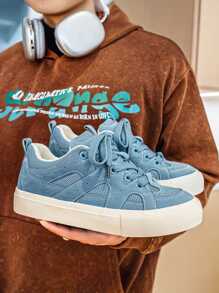 Men's Fashionable Thick Sole Breathable Low-Top Casual Sneakers, Spring/Summer - Blue - View 1