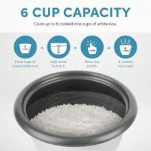 Antiadherente Vaporera Olla Arrocera Electrica 6 Tazas 700w - Tipo de Enchufe B USA (110-127V) - Ver 6