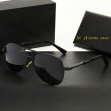 一副全新奢华男士偏光时尚眼镜，品牌设计师复古黑色眼镜，时尚百搭，适合夏季海滩、户外活动和旅行 - 8738黑黑 - 查看 1