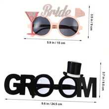 Set de 2 gafas divertidas para el novio - Conjunto de gafas de moda, gafas para despedida de soltero, accesorios para fotos, decoración para fiesta de boda, set de gafas para la ducha nupcial, suministros para fiesta de bodas
