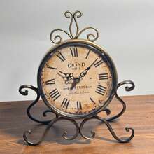 1pc Vintage Style Silent Decorative Wall Clock For Living Room & Bedroom, Battery Operated Rustic Fireplace Clock With Roman Numerals Gifts Birthday Graduation