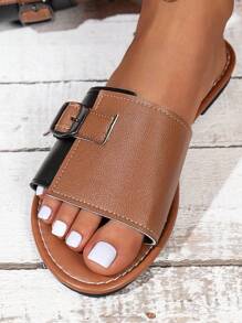 Damen Sommer Neue Bindekopf Flache Sandalen Göttin Romantischer Stil Runder Zehenbereich Komfortable Sandalen