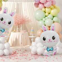 Kit de arco de guirnalda de globos de primavera de 150 piezas, guirnalda de globos de colores pastel macaron con globo de lámina de conejo grande, adecuado para baby shower de primavera, fiesta con tema de conejo, fiesta de cumpleaños, suministros de decoración - Multicolor - Ver 6