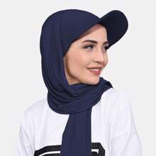 1pc Women's Middle East Style Cap With Brim & Scarf All-In-One Head Wrap, Suitable For Everyday Use - Multicolor - View 4