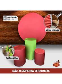 Kit Capa Painel Redondo 1,5x1,5 + Trio Cilindros Decoração Festas Religiosas Tema Arca de Noé Aniversários Eventos