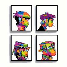 4 Pieces/Set Of Canvas Posters, Modern Art, Minimalist, Vintage Music Posters, Rock & Rap Art, Ideal Gift For Bedroom Living Room, Decorative Wall Art, Wall Decor, Bar Decor, Wall Decor, Room Decor - Canvas (Framed) Gifts Birthday Graduation
