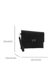 Fashionable Solid Color Simple Bow Decoration Envelope Flip Handbag, Suitable For Shopping, Wallets, Shopping, Young Women, College Students, Newcomers And White-Collar Workers. They Are Very Suitable For Offices, Universities, Work, Business, Commuting, Outdoor Activities, Travel, And Outings