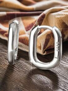 1 paar oorbellen van sterlingzilver van S925, minimalistische gepersonaliseerde geometrische ovale oorgesp voor vrije tijd, geschikt voor mannen en vrouwen, dagelijks dragen voor feestjes en feestdagen, stuur vrienden, stuur zussen, stuur familie prachtige kleine sieraden