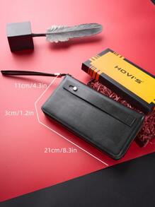 HOVI'S Fashion Retro Eagle Printing Zipper Long Wallet Business Large Capacity Multifunctional Mobile Phone Wallet Clutch Bag Gift - Black - View 10