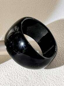 1 件优雅黑色系列女士手链，不对称圆形和非对称形状组合，简约时尚（尺寸偏差 3 毫米/0.11 为正常现象） - 黑色 - 查看 6