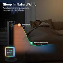 LEVOIT Ventilador de torre Classic 36 pulgadas blanco, 7.6 m/s, 28 dB, control remoto, temporizador, 5 velocidades, 1062 CFM, para dormitorio - 1 - Ver 6