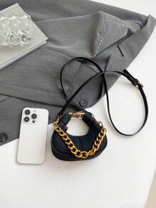 DareSee Bolso de mano minimalista de moda, bolso casual de unicolor y elegante para mujeres, nuevo regalo de llegada para el festival de música, el festival Y2K, el regreso a la escuela, otoño e invierno - Negro - Ver 9