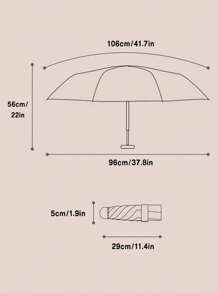 1 pièce Parapluie pliant automatique imprimé chat mignon, double usage pluie/soleil, parasol de voyage anti-UV
