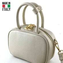 Boston Bag - Genuine Calf Leather, Made In Italy, Evergreen Classic Model
