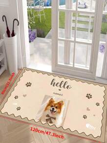 1pc Personalized Doormat With Anti-Slip Silica Gel Bottom, Customized Carpet Mat With Your Photo & Text-Soft, , Washable Customized Entryway Themed Mat-Custom Personalized Gift- Housewarming, Birthday Gift