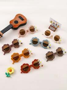 1 Pair Of Cute Children's Flower Shaped Glasses, Suitable For Boys And Girls Traveling, Photo Props, Daily Wear, Birthdays, And Gift Rewards