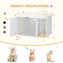 Cat Litter Box Enclosure, Hidden Litter Box Furniture, Wooden Pet House Side End Table, Storage Cabinet Bench For Living Room, Bedroom, 31.5 X 19.7 X 23.9 Inches