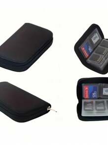 1 pièce Sac de rangement multifonction en PVC pour cartes mémoire, appareil photo, cartes CF, cartes SD