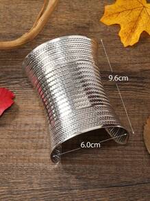 1pc Vintage Wave Pattern Open Bangle Bracelet, Armlet & Anklet