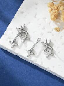 1 Pair Luxury Elegant Star Stud Earrings Suitable For Women's Daily Wear, Charming