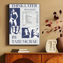 1PC Tate McRae Singer Canvas Painting Cafe Bar Room Wall Decoration No Frame - Multicolor - View 45