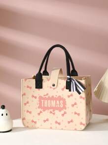 1 Piece,Customized Characters & Pattern Printed Tote Bag, Large Capacity, Fixed Shoulder Strap, Durable - Suitable For Daily Commuting, Beach, Work And Travel, Portable Handbag, Suitable For Men And Women,Bridesmaid Gifts - Multicolor - View 4