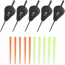 SOUGAYILANG 5pcs EVA Fishing Floats Set - Luminous, High Visibility For Night & Day Fishing, Includes 3 Color Tubes, Ideal For Freshwater & Saltwater - Black - View 16
