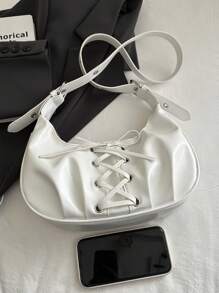 2024 New Wrinkled Cloud Design Handbag, Versatile Casual Tote Bag, Crescent-Shaped Clutch Purse For Women
