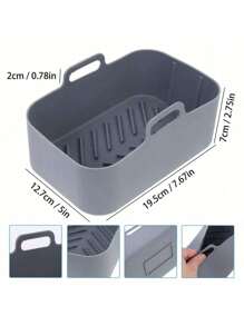1pc Air Fryer Silicone Liner, Reusable Nonstick Air Fryer Basket Accessory, Replacement Baking Tray, Rectangular Air Fryer Baking Pan Air Fryer Replacement Basket, Easy-To-Clean Baking Tray