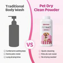 260g Pet Dry Bath Powder, Dog & Cat No-Rinse Shampoo & Bath Solution, Puppy & Rabbit Cleaning Bath, Pet Deodorizing & Anti-Itch Fragrant Bathing Product Suitable For All Small Animals