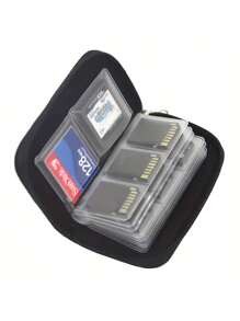 1 pièce Sac de rangement multifonction en PVC pour cartes mémoire, appareil photo, cartes CF, cartes SD