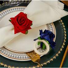 4/6pcs Lifelike Rose Napkin Rings, New Napkin Holders For Restaurant, Hotel Table Decorations, Suitable For Wedding, Decoration, Hotel, Festival, Etc.