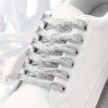 Unisex Flat Color Flash Small White Shoes Canvas Shoes Sneakers LACES